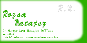 rozsa matajsz business card